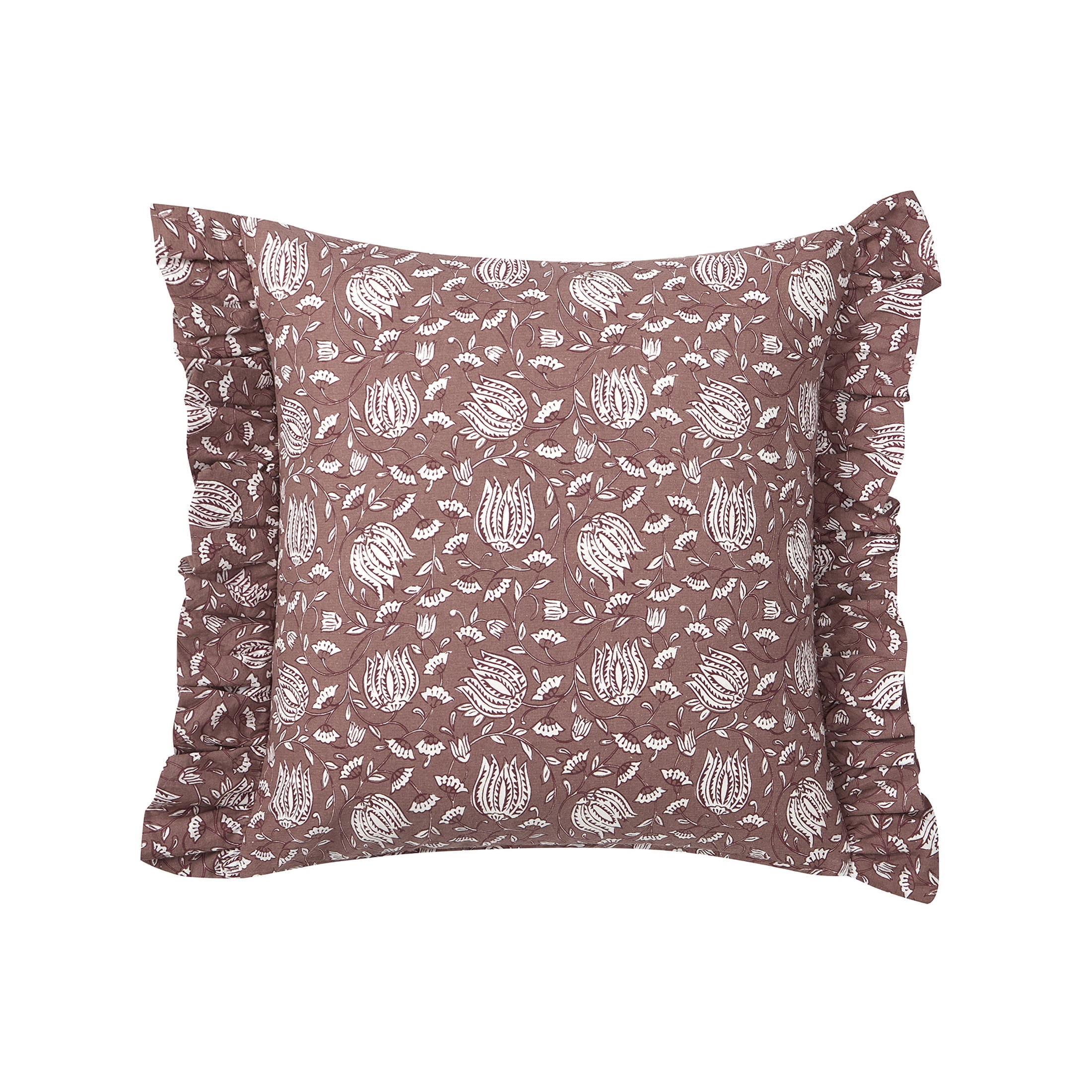 My Texas House 18" x 18" Arden Dusty Mauve Floral Cotton Decorative Pillow Cover
