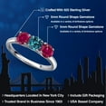 thumbnail image 2 of Gem Stone King 925 Sterling Silver London Blue Topaz and Red Created Ruby Engagement Ring for Women | 1.90 Cttw | Round 5MM | Gemstone November Birthstone | Size 6, 2 of 6