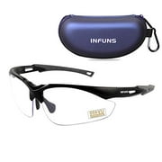 Anti Fog Safety Glasses with Case - Protective Scratch Resistant Lens Eye-wear - UV 400 Shooting Range Protection