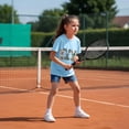 thumbnail image 5 of CYRBOKO Kids Easter T-shirts, Short Sleeve Casual Holiday Cotton Girls Summer Tops Sky Blue Size 4-5 T, 5 of 8