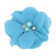 thumbnail image 1 of Xiao Hua Flores de gasa con diamantes de imitación, 10 lazos de cinta de tela para diademas, manualidades y decoraciones de fiesta, color azul., 1 of 5