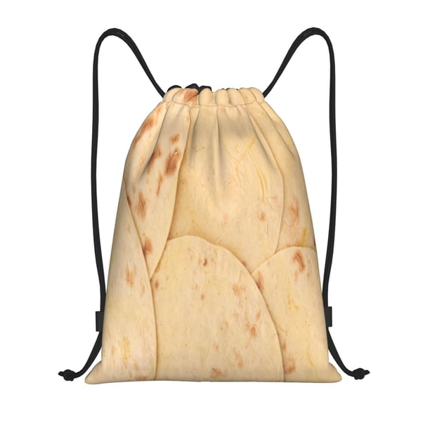 Fotbe taco tortilla Bolsa Mochila con Cordón Estampada, Bolsa de Gimnasio Deportiva, Bolsa Cinch, Bolsa con Cordón para Hombres y Mujeres-Medium