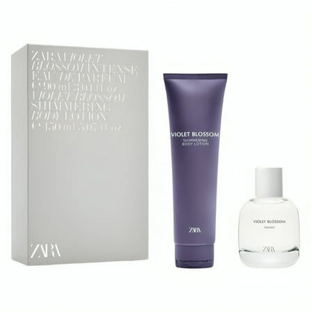 Zara Violet Blossom Intense Christmas Edition Perfume for Women EDP Eau De Parfum 90 ML (3.0 FL. OZ)   Violet Blossom Shimmering Body Lotion 150 ML (5.0 FL. OZ)