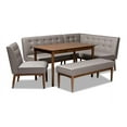 thumbnail image 2 of Baxton Studio Arvid Modern Tufted Fabric 5-Piece Wood Dining Nook Set in Gray, 2 of 7