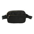 thumbnail image 1 of Riñonera de moda de gran capacidad de tela Oxford, bolsa de pecho para correr, senderismo, viajes, entrenamiento, color negro, 1 of 8