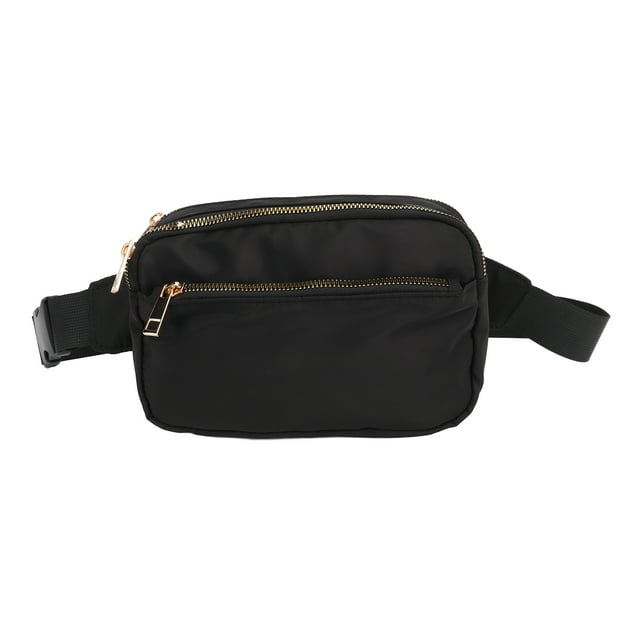 Riñonera de moda de gran capacidad de tela Oxford, bolsa de pecho para correr, senderismo, viajes, entrenamiento, color negro