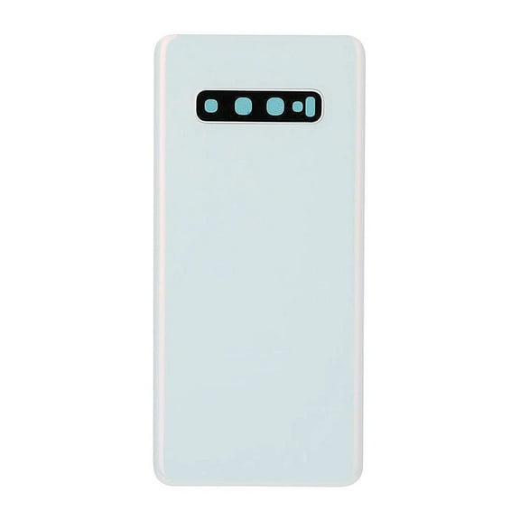 Replacement Back Cover With Camera Lens Compatible For Samsung Galaxy S10 Plus (No Logo) (Aftermarket Plus)- White