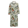 thumbnail image 3 of MAWCLOS Robes Maxi pour Femmes Robe Chemise à Imprimé Floral Kaftan à Revers Manches Longues 8999 Jaune TTG, 3 of 4