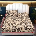 thumbnail image 6 of Jiueut Leopard Print Fitted Sheet Set, 3 Pieces All Season Bedroom Sheet Set 2 PCS Washable Pillowcase Fitted Sheet with 10" Deep Pocket, Twin XL Size, 6 of 7
