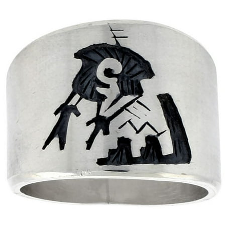 Sterling Silver Native American Design - Sterling Silver Native American Design BRAVE Ring, sizes 8-13
