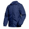 thumbnail image 4 of Mens Winter Jacket Fall Fashion Loose Hooded Waterproof Zipper Rain Jacket with Pockets Solid Color Thin Windbreaker Casual Mens Winter Coats Dark Blue XXL, 4 of 9