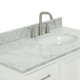 thumbnail image 5 of Ariel Stafford 43 Inch Single Right Offset Oval Sink Vanity With Carrara White Marble Countertop W/0.75" Edge In White, 5 of 11