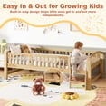 thumbnail image 4 of PORKISS Kids Twin Bed Frame with Guardrails, Wood Twin Platform Bed with Built-in Step, 10 Wood Slats Support, No Box Spring Needed, 400 lbs Capacity, Twin Bed for Boys Girls Bedroom, Natural A, 4 of 10