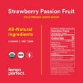 thumbnail image 2 of Lemon Perfect, Organic Cold-Pressed Lemon Water, Squeezed from Real Fruit, Flavored Water, Sugar-Free, Keto Certified, No Artificial Ingredients, Strawberry Passion Fruit (12-Pack), 2 of 7
