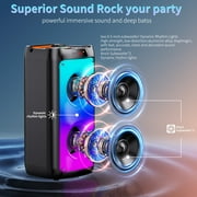 FanFun Karaoke Machine with 2 Wireless Microphones, Bluetooth Speaker, Portable PA System for Party, Sing Machine with Deep Bass, T10-T