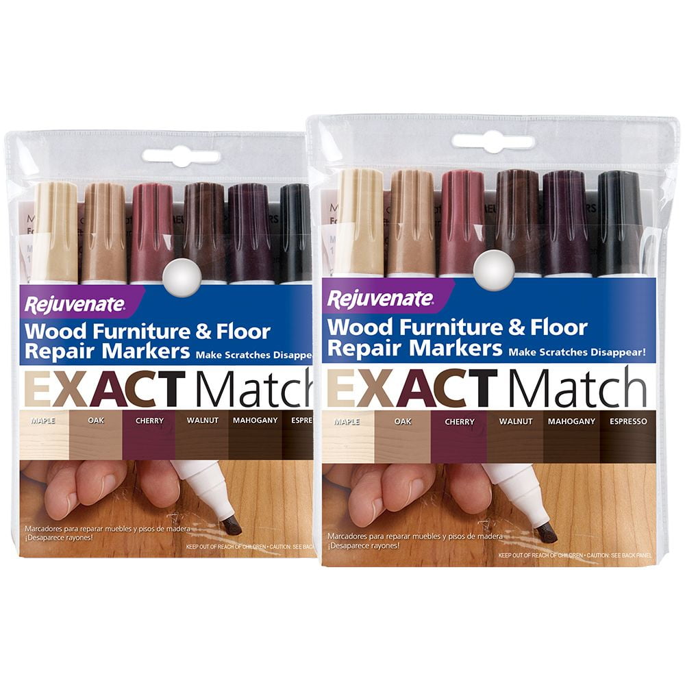 Rejuvenate Wood Furniture & Floor Repair Markers Brown Tones 6ct, 2pk