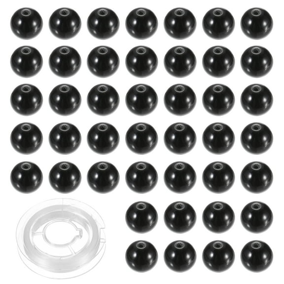 100Pcs Black Obsidian, 8mm Natural Stone Beads Loose Round Gemstone with Crystal Stretch Cord for Jewelry Making