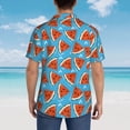thumbnail image 3 of Lsque Cartoon Watermelon pattern Hawaiian Shirt for Men, Unisex Summer Beach Casual Short Sleeve Button Down Shirts-3X-Large, 3 of 9
