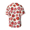 thumbnail image 7 of Kdxio Men's Hawaiian Shirt for Men Short Sleeve Shirt Hand Drawn Strawberry Summer Casual Holiday Beach Button Down T-Shirts, 7 of 7