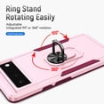 thumbnail image 3 of Designed for Google Pixel 6 Pro Case, Military-Grade Drop Protection, Shockproof Phone Case Cover, Magnetic Car Mount Ring Kickstand Bumper Hard Case for Google Pixel 6 Pro,Pink + Rose, 3 of 8