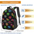 thumbnail image 3 of Monster Cartoon Truck Black Pattern 17" Waterproof Oxford School Backpacks for Teens, S-Shape Padded Straps, for School, Travel, Hiking, Camping, 3 of 5
