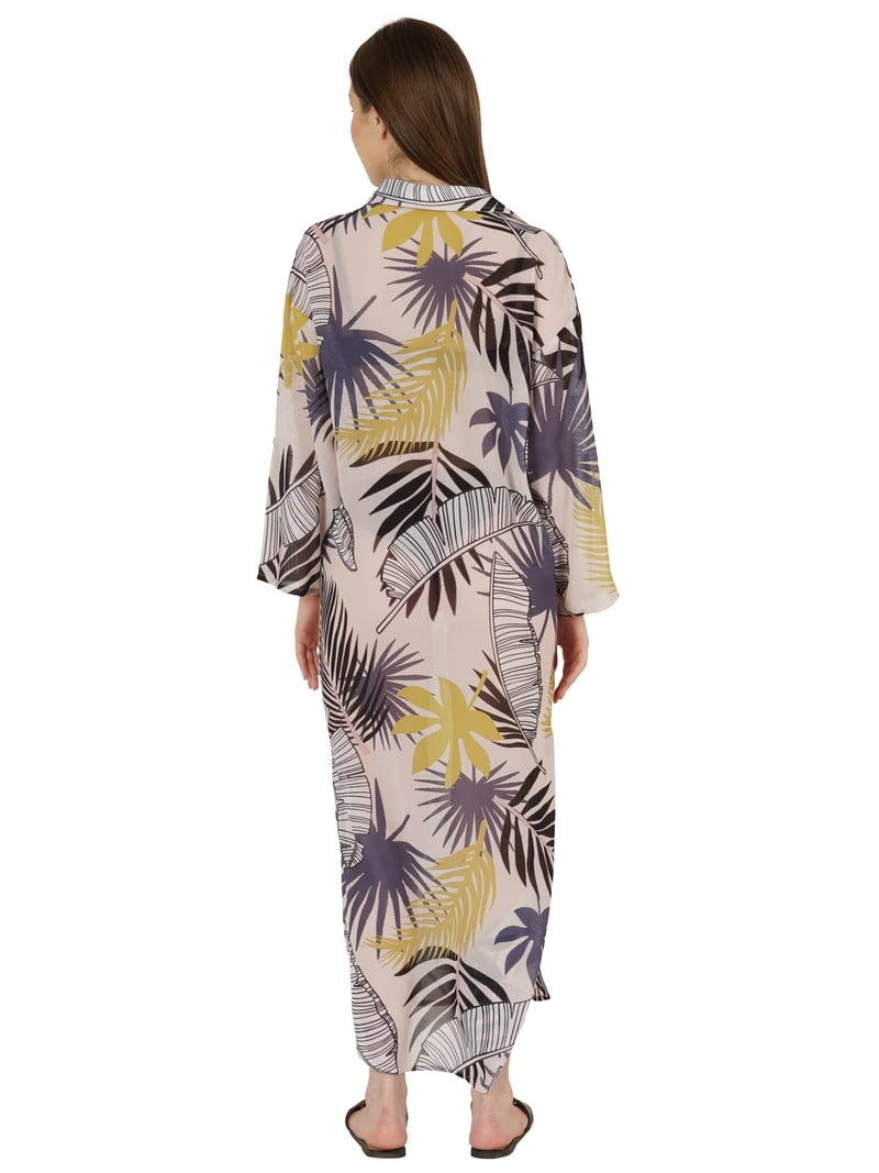 chinese dress ladies Morgane Sheer Shirt Dress Lemon/Off White / L
