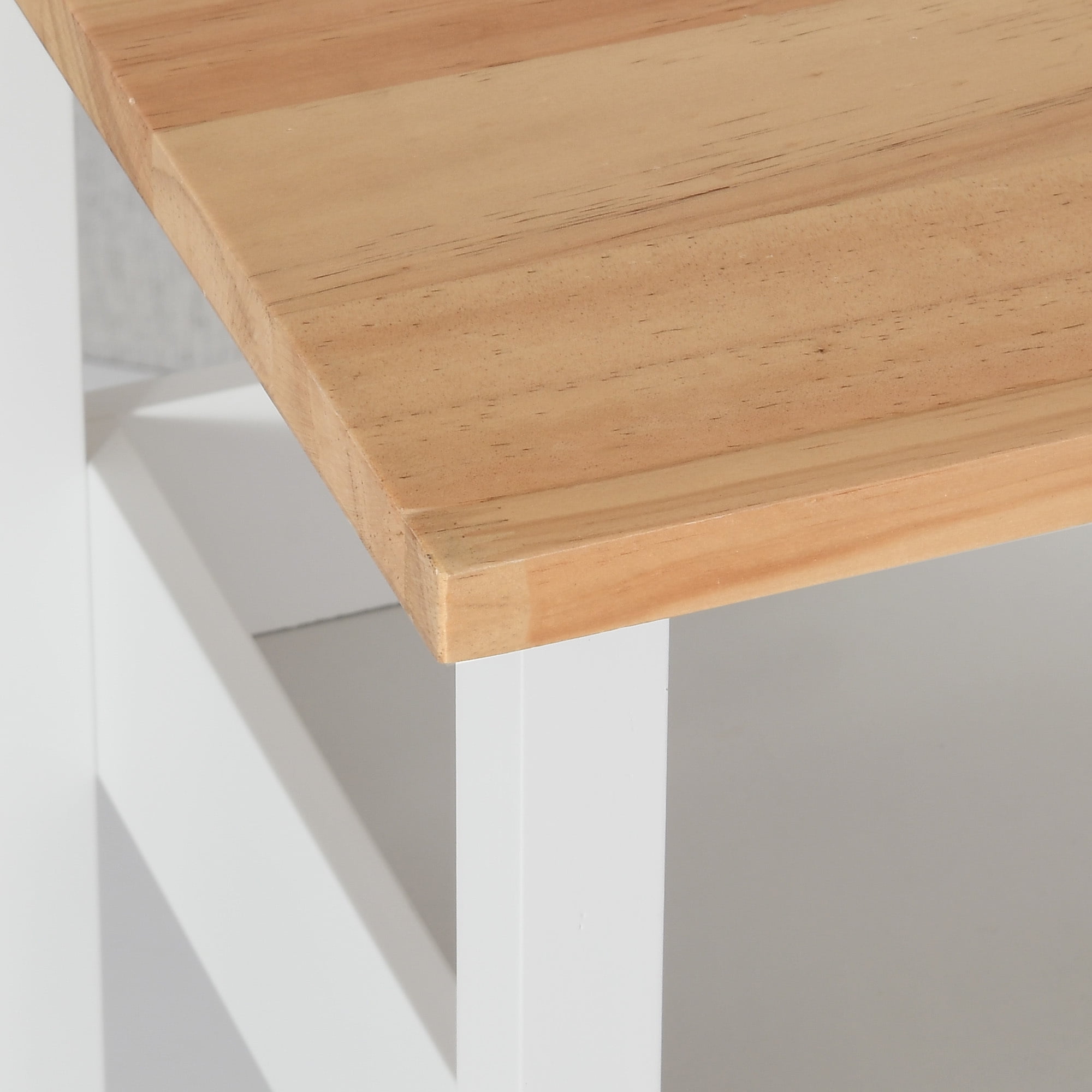Dextrus 3-Tier Kitchen Island with Storage, Kitchen Storage Cart with Countertop & Drawers, White