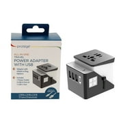Protege International Travel Power Adapter with USB-C Port, White, 5oz