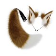 thumbnail image 2 of Diadema con orejas de animal y cola larga para Halloween, carnaval Marrón Blanco, 2 of 9
