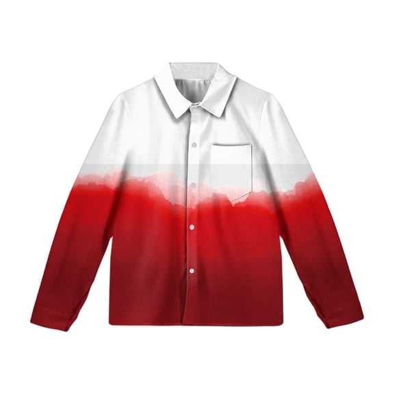 Dwellite Girls Button Down Shirts for Kids Long Sleeve Dress Shirts Fall School Uniform Tops 4-10 Years Red 130