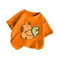 thumbnail image 2 of Gbsyewxs Shirts For Girls Crew Neck Short Sleeve Animal Print Casual Summer Toddler Girls Tees Orange Size 8-10 Years, 2 of 3