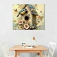 thumbnail image 2 of BCIIG Lovely little bird flower house Indoor art wall decoration home is suitable for living room, bedroom, office, dining room, club decoration, can hang Canvas painting 16x12in, 2 of 6