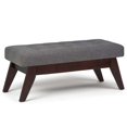thumbnail image 1 of Draper 40 in W Solid Wood Tufted Ottoman Bench in Slate Grey Linen Look Fabric, 1 of 5