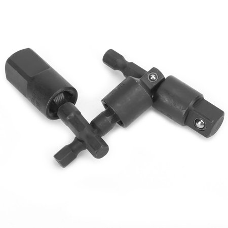 

EBTOOLS Hex Drill Adapter Socket 3Pcs Power Drill Socket Set Metal Hex Shank Impact Driver Adapter 360 Degree Rotatable Black Power Drill Socket Set