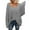 a-Grey38584, variant on Women's Pullover Sweater Fall Winter Stylish Solid Color Loose Knit Sweater Deep V Neck Batwing Long Sleeve Oversized Jumper For Casual Gatherings Versatile Knitwear