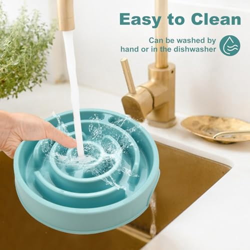 Slow Feeder Dog Bowls Puzzle Dog Bowl with Anti-Slip Slow Feeder & Non-Slip Design, Boredom and Anxiety Reducer Suitable for All Breed Dogs and Cat
