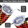 thumbnail image 5 of Rainbow Checkerboard 40oz Stainless Steel Vacuum Insulated Tumbler with Lid and Straw Gifts for Mom Friend Sister Grandma, 5 of 7