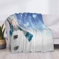 thumbnail image 3 of Disketp Christmas Snowman In The Snow Flannel Blankets - Thick and Warm Blanket for Winter, Soft Fuzzy Plush King Blanket for All Seasons50"x40", 3 of 6
