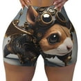 thumbnail image 2 of Fuzoiu Steampunk Squirrel Pilot Print Women's Workout Shorts,Workout Biker Shorts Women,Exercise Fitness Shorts,Scrunch Short, Athletic Shorts for Gym Yoga Running Sport Active-Medium, 2 of 8