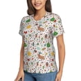 thumbnail image 2 of Honeii Winter Christmas And New Year Deer Print Women's Classic V-Neck T-Shirt,Womens Fashion Tops,Stylish Everyday Top for Women, Casual Summer Spring Outfits Clothes-Large, 2 of 5