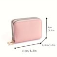thumbnail image 3 of HLONK Classic Double Zipper Coin Purse  Solid Color Coin Purse  Clutch Credit Card Holder For Women, 3 of 7