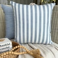 thumbnail image 6 of Striped Blue Decorative Throw Pillow Covers 20"x20" | Contemporary Cotton Cushion Cover Striped | Country And Farm House Pillowcases for Couch / Sofa & Bed, Modern Home Décor - Stripe Plush Blue, 6 of 9
