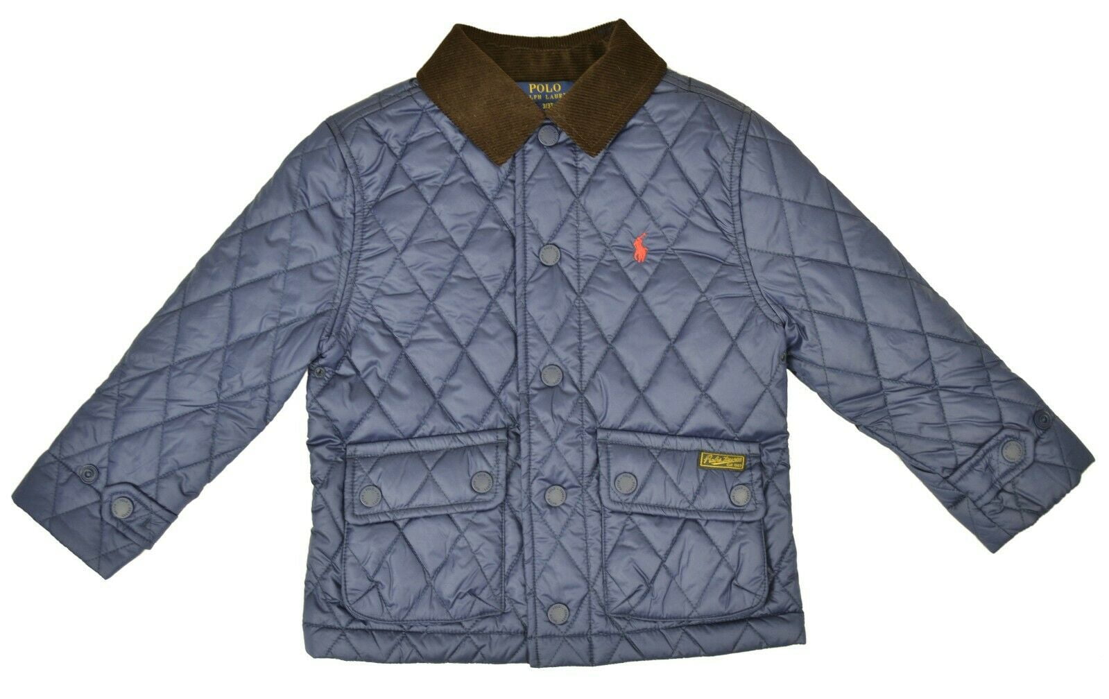 New Polo Ralph Lauren Kids Boys Water-Resistant Quilted Jacket, Navy, Size  7, 9744-1 