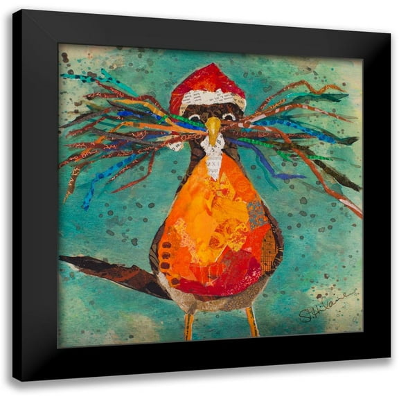 St Hilaire, Elizabeth 12x12 Black Modern Framed Museum Art Print Titled - Curious Santa Bird