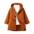 thumbnail image 3 of OJSFQUFP Boys' Hooded Single Breasted Solid Color Elegant Coat Versatile Wool Trench Coat for Toddlers and Preschoolers, 3 of 8
