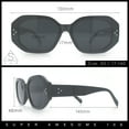 thumbnail image 3 of Womens Luxe Mod Fashion Octagon Beveled Thick Plastic Sunglasses All Black, 3 of 8