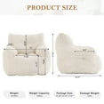 thumbnail image 5 of PORKISS Bean Bag Chairs, Soft Tufted Foam Lazy Sofa with Corduroy Fabric for Dorm Bedroom Living Room, Single Leisure Accent Sofa Chair for Adults Teens, Beige, 5 of 13
