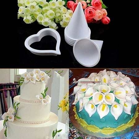 

7 in 1 Calla Lily Flower Cake Decorating Fondant Plunger Cutter Molds Tool Fondant Cutter Cake Decorating Kit Cake Baking Tools Icing Decoration Kit Flower Modelling Fondant Tools