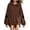 Brown, variant on Oversized Hoodie for Women with Stars Print Long Sleeve Drop Shoulder Front Pocket Boyfriend Style Pullover Sweatshirt (2XL, Red)