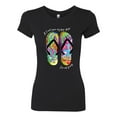 thumbnail image 2 of Wild Bobby, If I Can't Wear My Flip Flops I'm Not Going Colorful Sandals Streetwear Womens Slim Fit Junior Tee, Black, Small, 2 of 3